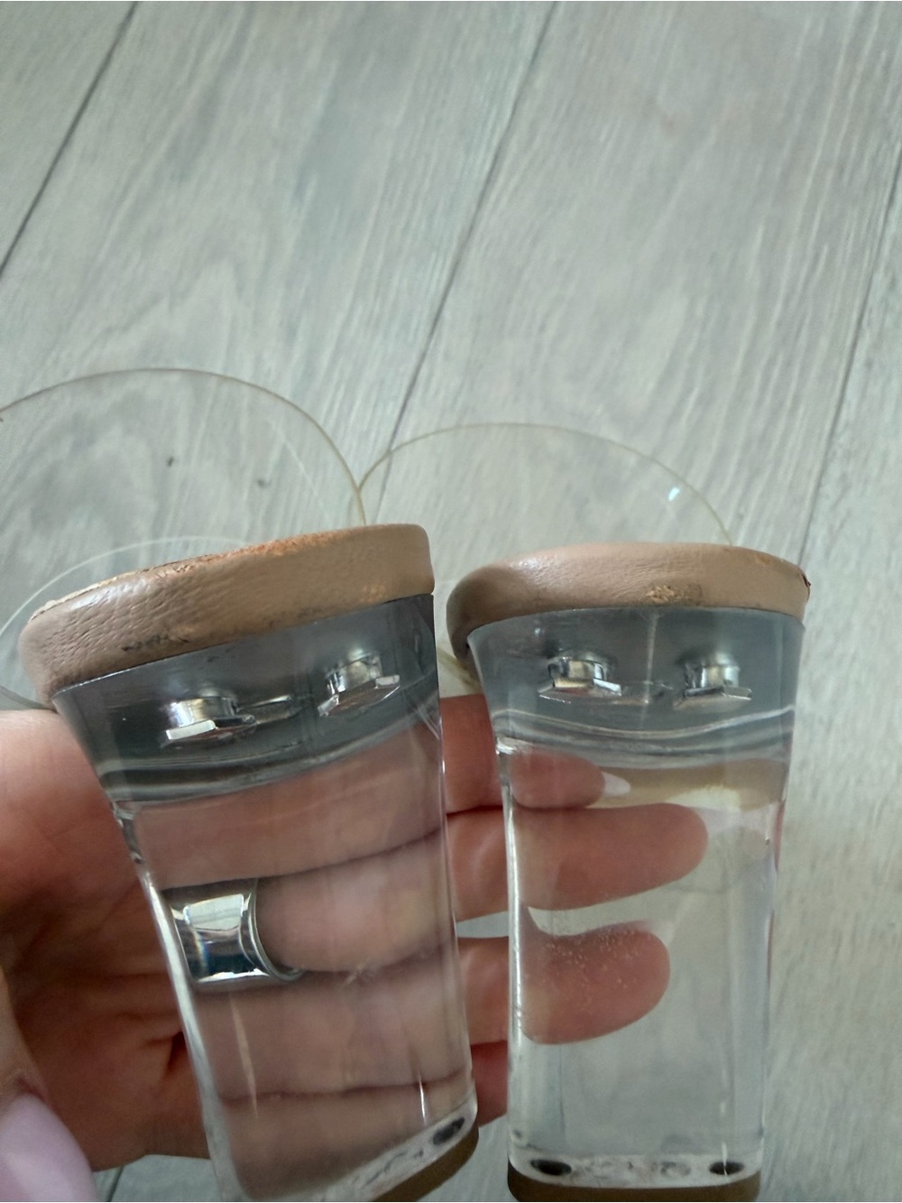 Tony Bianco Nude Clear Double-Strap heels - Picture 6 of 7
